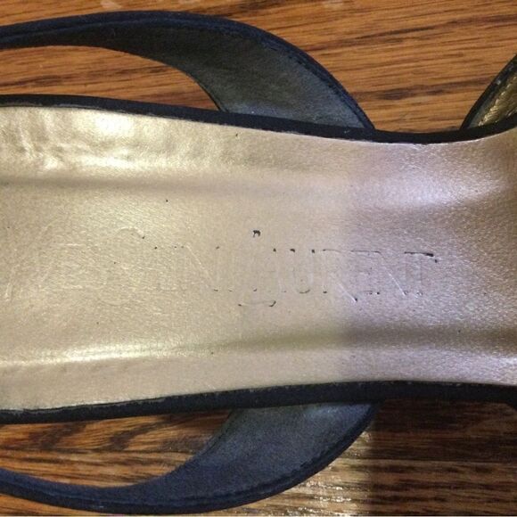 90s YVES SAINT LAURENT Black Slingback Mules - Picture 6 of 9